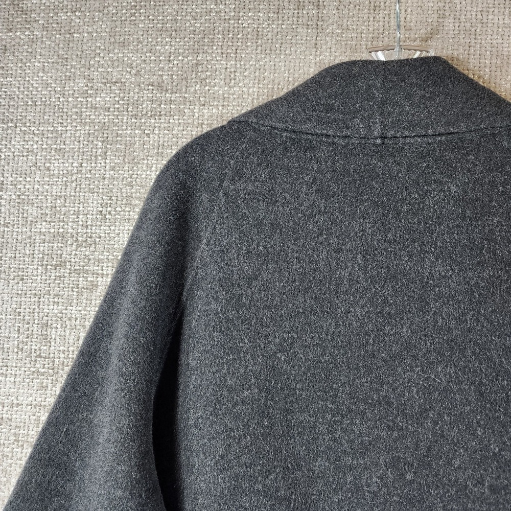 Eileen Fisher Boiled Wool Open Front Shawl Collar Coat Womens L Charcoal Nice! - Picture 6 of 13